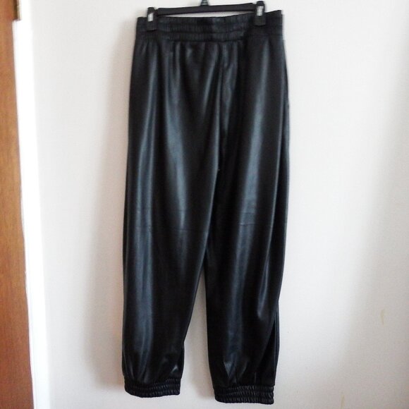 NWT Express Womens Black Faux Leather Joggers XL - Picture 2 of 3